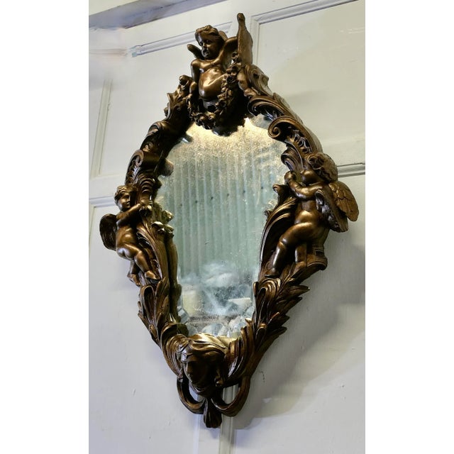 Goldenrod 18th Century Baroque Italian Gilded Mirror For Sale - Image 8 of 10