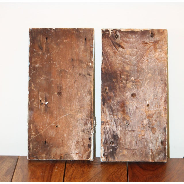 Baby Blue Pair of Antique Architectural Salvage Sky Blue Plinth Blocks For Sale - Image 8 of 9