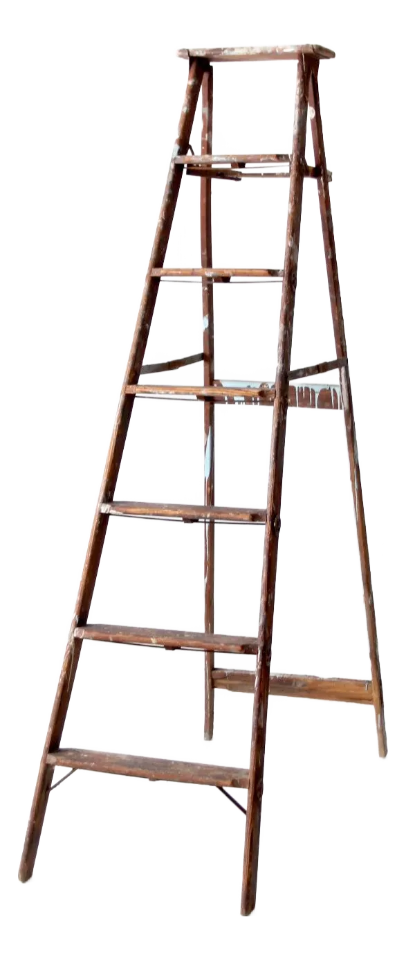 Vintage Wooden Painter's Ladder 6.5 Ft | Chairish