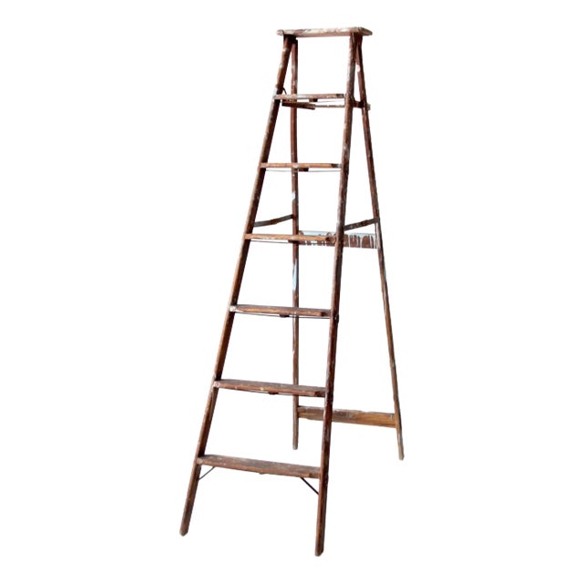 Vintage Wooden Painter's Ladder 6.5 Ft For Sale