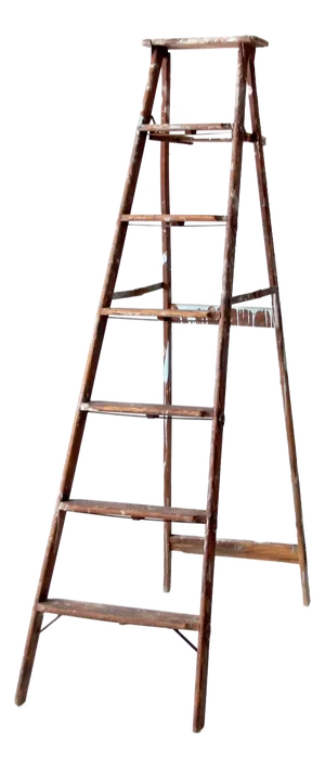 Vintage Wooden Painter's Ladder 6.5 Ft