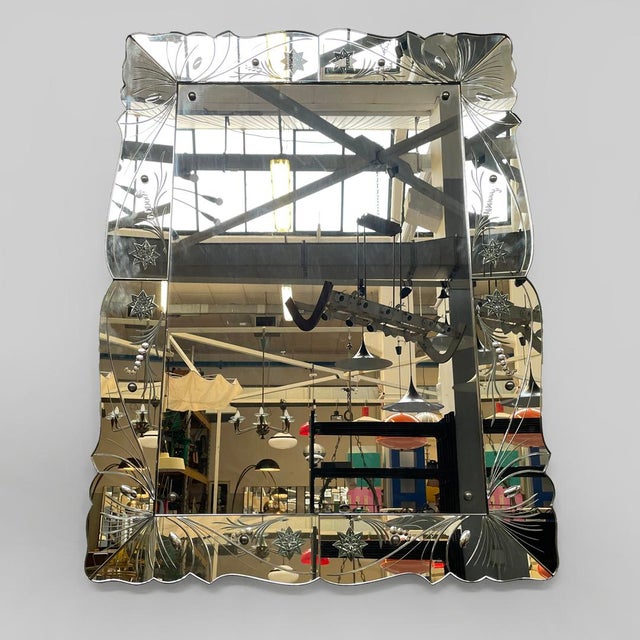 1940s Italian Art Deco Mirror by Luigi Brusotti for La Permanente Mobili, 1940s For Sale - Image 5 of 15