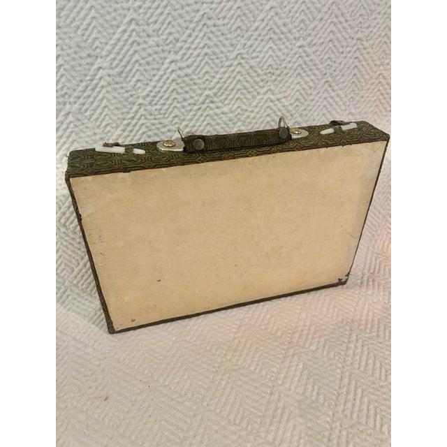 Vintage Chinese Bone & Bamboo Mah Jong Set in Silk Brocade Case With Original Booklet & Wrapped Tiles For Sale - Image 15 of 15