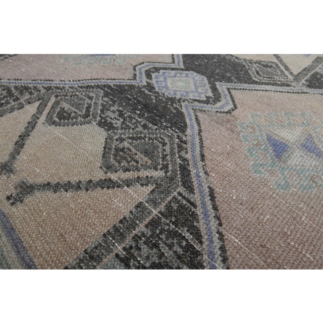 1970s 1970s Vintage Handmade Wool Cotton Turkish Brown Area Rug For Sale - Image 5 of 11