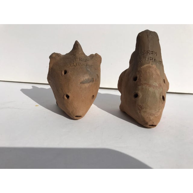 1990s Mayan Inspired Small Clay Figurines From South America - Set of 2 For Sale - Image 5 of 9