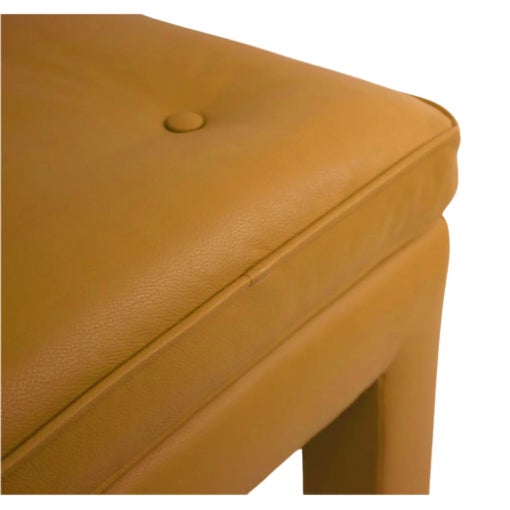 Lillian August Lillian August Leather Square Ottoman For Sale - Image 4 of 4