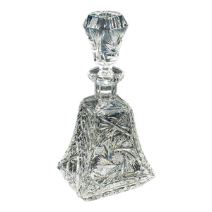 Vintage Crystal Brandy Decanter, English, Cut Glass Spirit Vessel, Mid Century