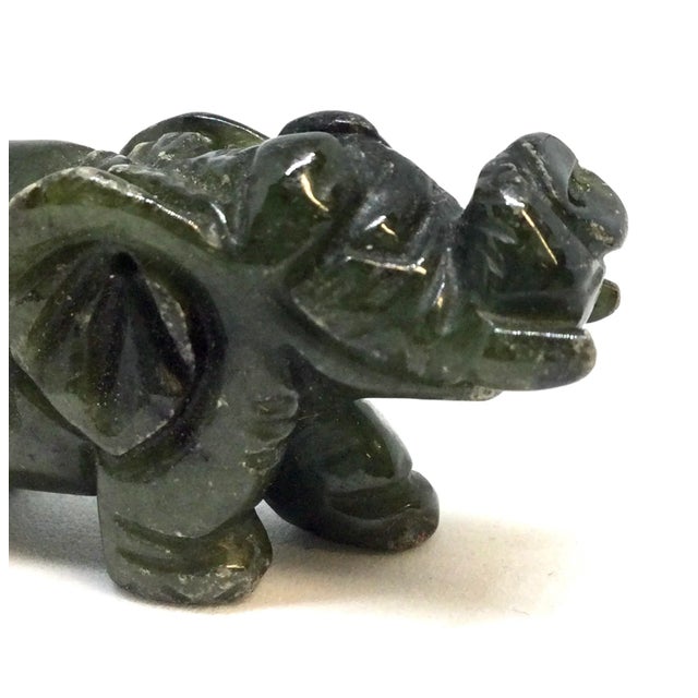 1970s Hand Carved Tiny Jade Elephant For Sale - Image 5 of 9