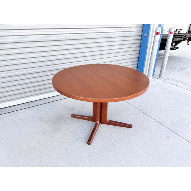 1960s Danish Modern Teak Extendable Dining Table (Refinished) For Sale - Image 4 of 13