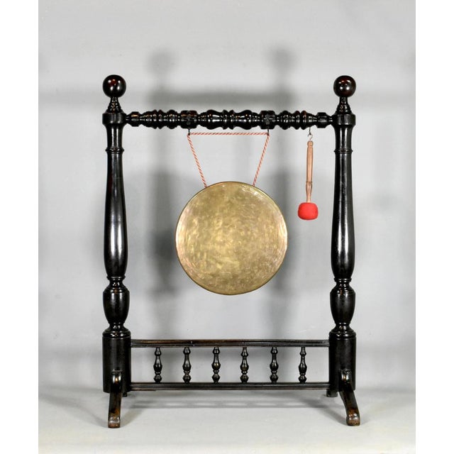 Large Framed Dinner Gong in Mahogany, 1890s For Sale - Image 10 of 11