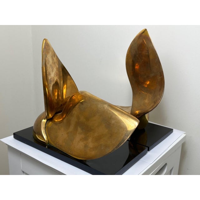 Pair of Gilt Bronze Swans by Jack Zajac — Signed & Numbered 18/95, Limited Edition Mid-Century Modern Sculptures Short...