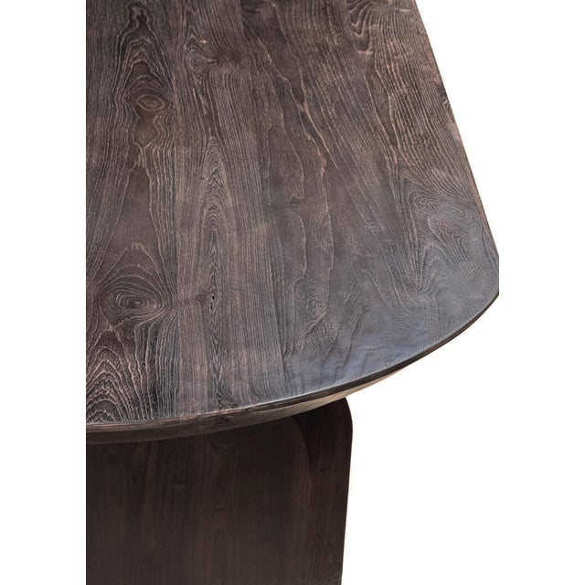 Large Teak Wood Table, Espresso Finish, Modern Organic For Sale - Image 10 of 11