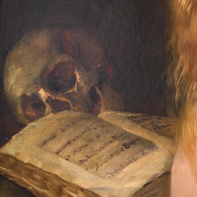 L. Louckx after van Dyck, Penitent Mary Magdalene, 1863, Oil Painting For Sale - Image 4 of 6
