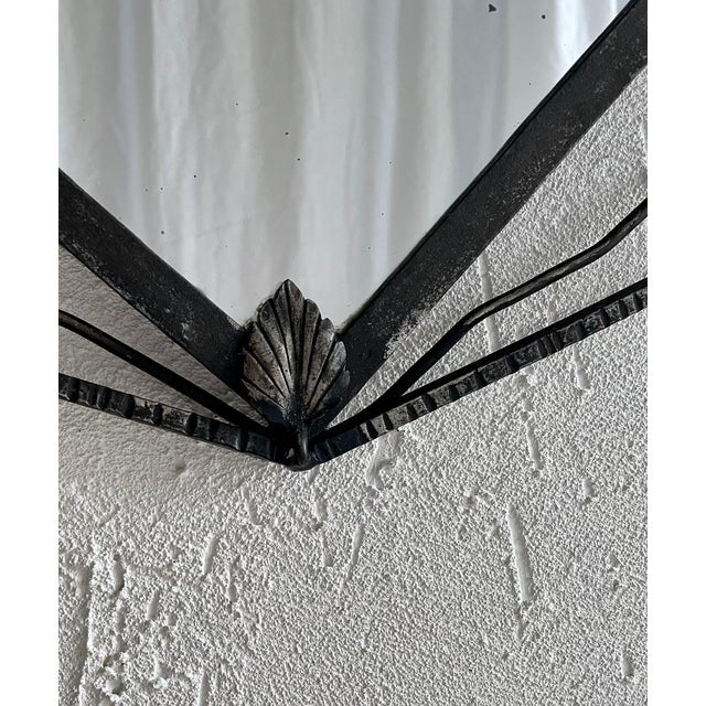 1930s French Art Deco Mirror in Wrought Iron, 1930s For Sale - Image 5 of 8