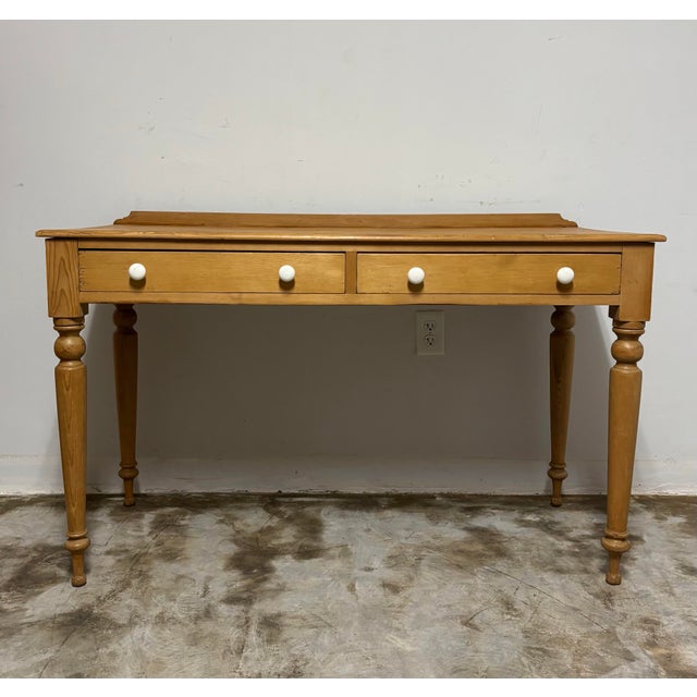 Antique English Pine Writing Table For Sale - Image 4 of 8