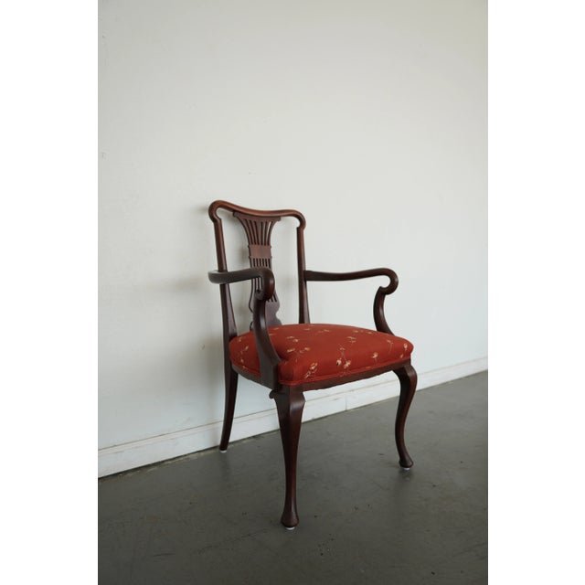 Mid 20th Century Vintage Mahogany Lyre-Back Armchair For Sale - Image 5 of 14
