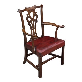 Antique George III Mahogany Chippendale Armchair, 1780 For Sale