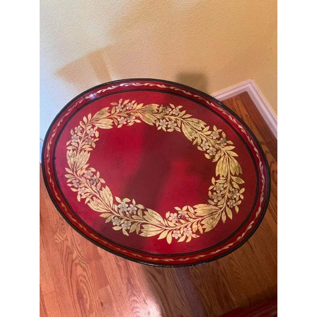 Late 19th Century Empire Oval Tote Tray Table For Sale - Image 4 of 4