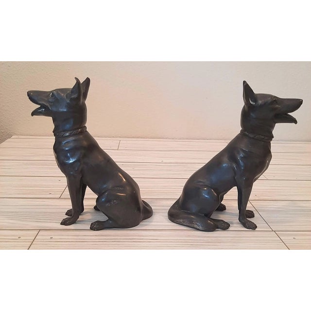 Are you a German Shepherd dog lover? If so, we have a stunning matching pair for you! This gorgeous vintage pair of metal...