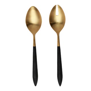 VIETRI Ares Oro & Black Salad Serving Set For Sale