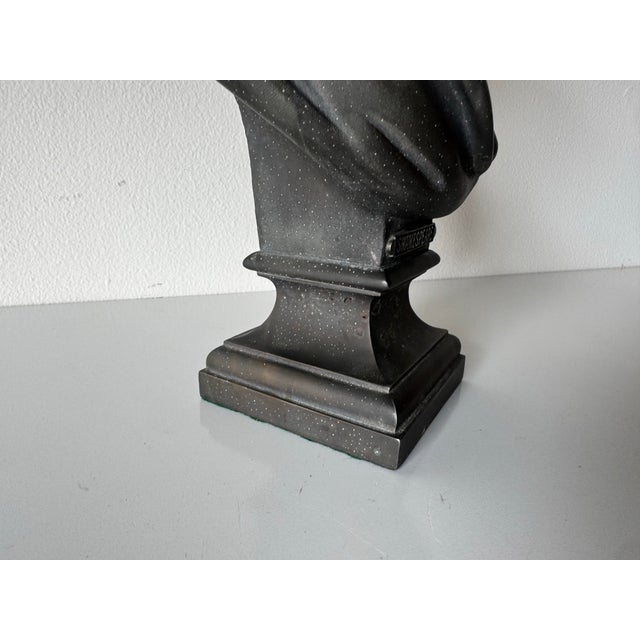 Vintage Cast Metal Bust of William Shakespeare on Pedestal Base For Sale - Image 11 of 12