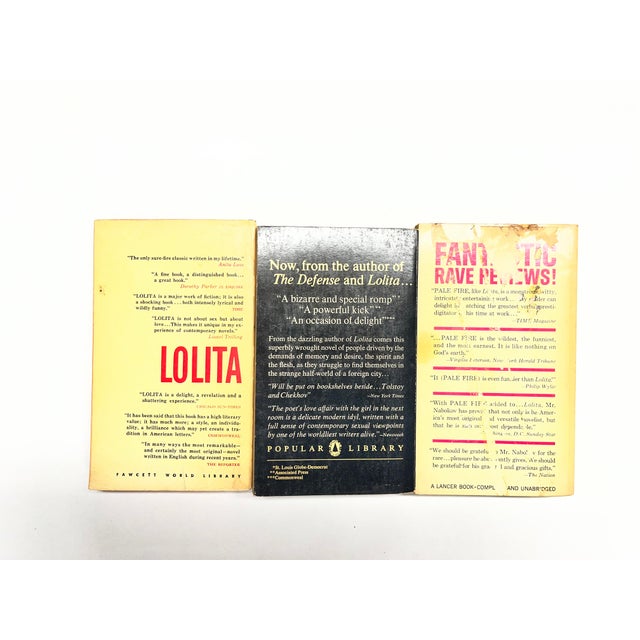 Lolita, Crest, 1959. The Gift, Popular Library, 1963. Pale Fire, 1963. All vintage softcovers. Two appear to be unread.
