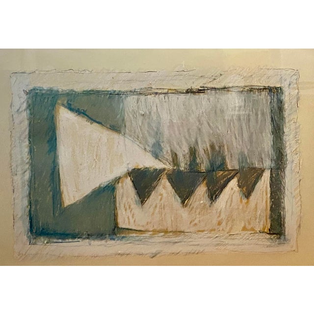 1980s Powerful Abstract J. L. Mitchell Gouache / Pastel Large Custom Frame New York For Sale - Image 16 of 16