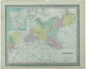 Germany, Poland, Russia With Inset of Berlin Map by Cowperthwait, 1850