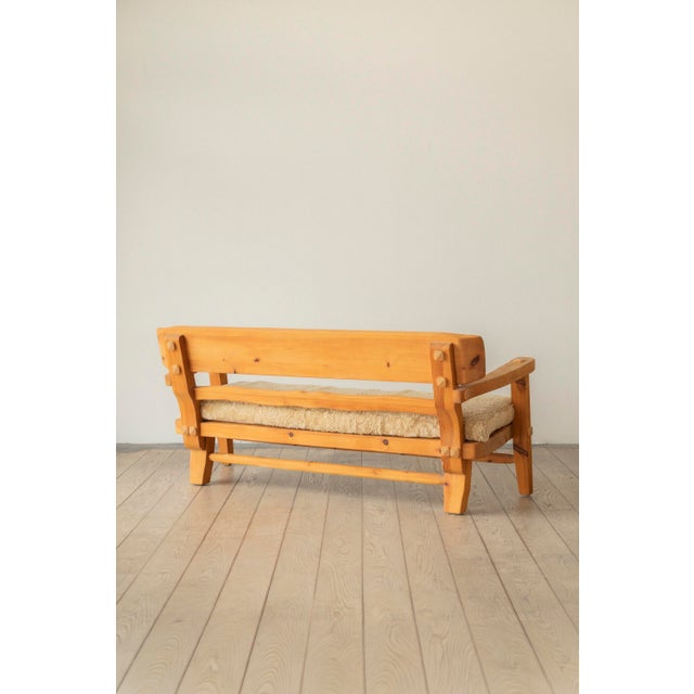 Pine Bench by Stig Sandqvist, 1960s For Sale - Image 3 of 5