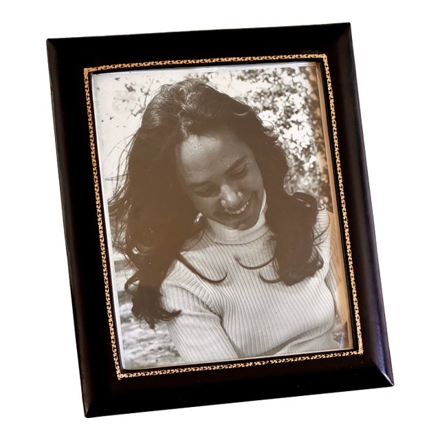 Mid Century Embossed Spanish Leather Picture Frame For Sale