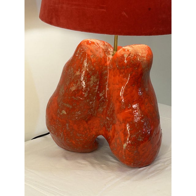 Red Ceramic Living Room Lamp by Lino Bersani, 1960s For Sale - Image 8 of 11