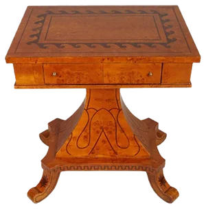 19th-Century Biedermeier Style Inlaid Burl Elm Side Table, 1850s