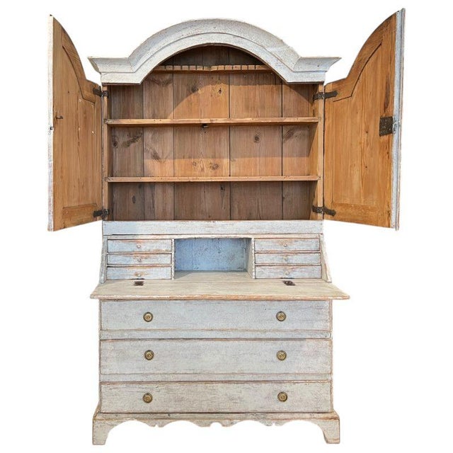 Gustavian (Swedish) 19th Century Swedish Gustavian Tall Case Antique Secretaire or Desk For Sale - Image 3 of 12