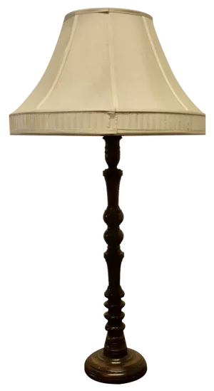 Tall French Turned Oak Table Lamp, 1920s