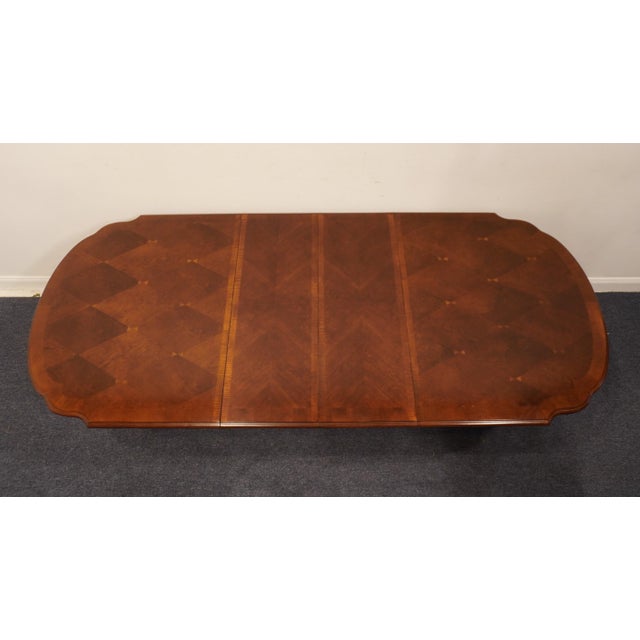 Late 20th Century Universal Furniture Cherry Contemporary Transitional 100" Double Pedestal Dining Table For Sale - Image 5 of 10