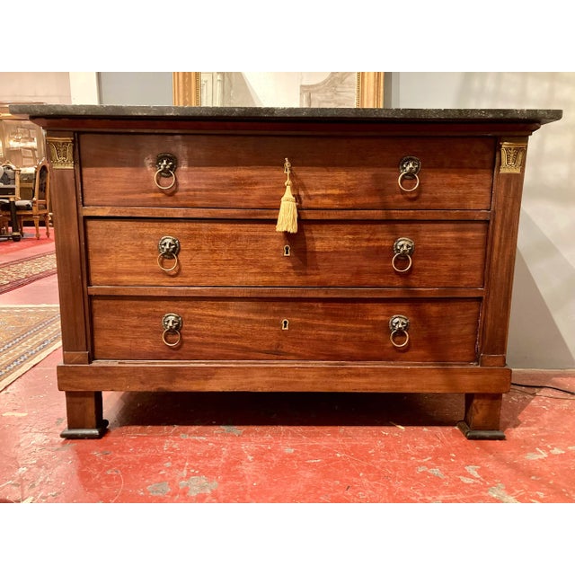 Wood French Empire Mahogany Chest For Sale - Image 7 of 7