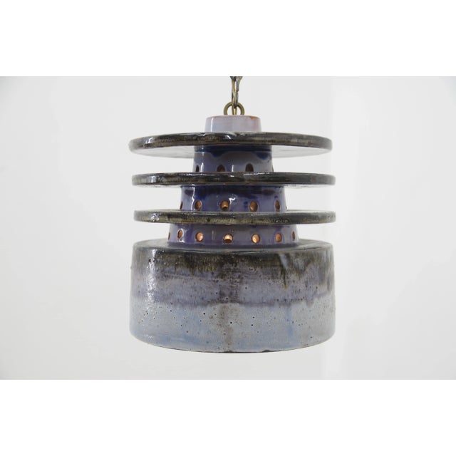 Ceramic Pendant Lamp by Jette Helleroe for Axella, Denmark, 1970s For Sale - Image 3 of 10