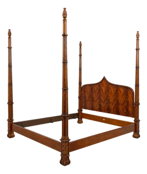 Baker Mahogany Gothic Style 4 Post King Size Bed