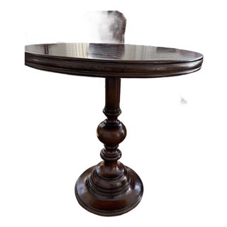 Pair of Hooker Furniture Round Pedestal Accent Tables. For Sale