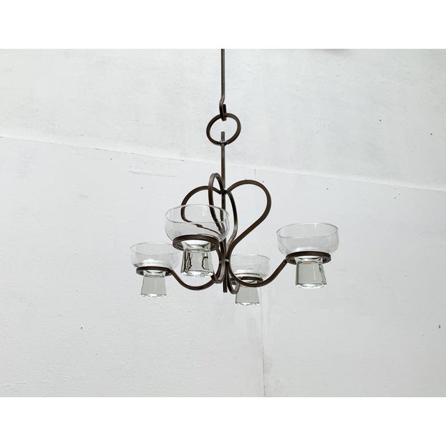Mid-Century Danish Metal and Glass Candleholder, 1960s For Sale - Image 5 of 18