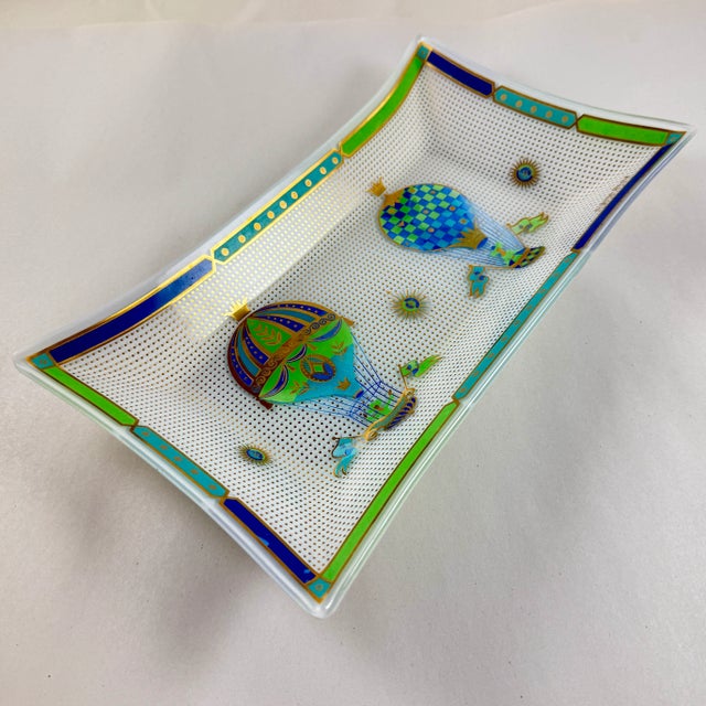 Briard Fancy Free Montgolfier Balloon Opal Glass Platter For Sale - Image 9 of 12