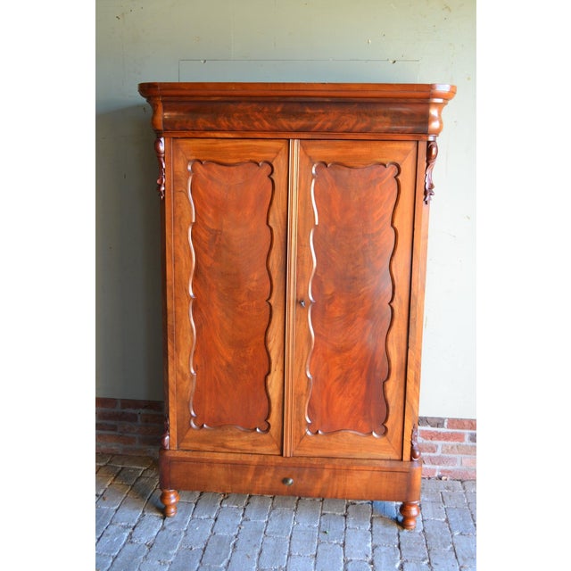 Antique Mahogany Biedermeier Maids Cupboard For Sale - Image 8 of 9
