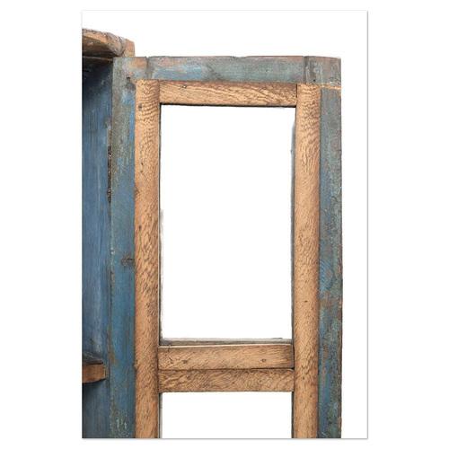 Wood Showcase Cabinet in Patinated Solid Wood For Sale - Image 7 of 10