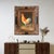 Mid 20th Century vintage oil painting of a rooster, rendered in a rich, naturalistic style against a moody dark...