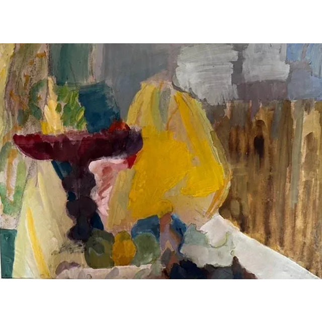 Postmodern Joanna Salska "A Fashionable Delight" Abstract Tempera Painting on Paper For Sale - Image 3 of 5