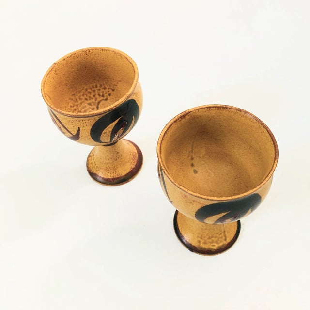 Studio Pottery Goblets - Set of 2 For Sale In San Francisco - Image 6 of 6