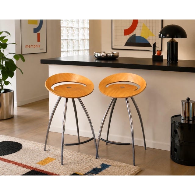 Postmodern 1990s Post-Modern Attributed to Jonas Bohlin for Magis "Lyra" Bar Stools – Italian Modernism For Sale - Image 3 of 7