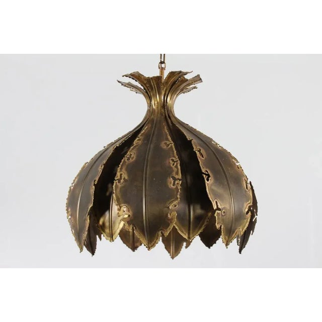 Gold Brutalist Brass Onion Pendant by Svend Aage Holm Sørensen, Denmark, 1960s For Sale - Image 8 of 8