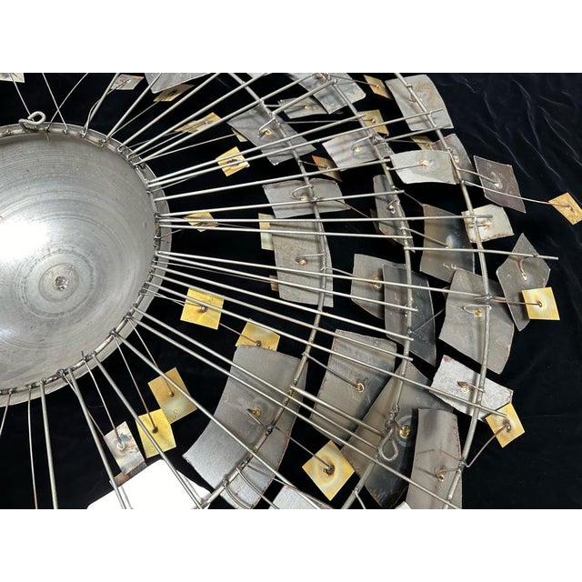 Metal Large Signed Curtis Jere Handmade Metal Wall Sculpture "Pulsar" For Sale - Image 7 of 11