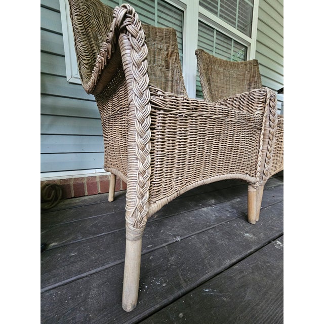 Brown Early 20th Century Hand-Made Pair Untreated Natural Accent Chairs For Sale - Image 8 of 12